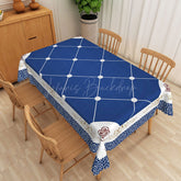 Lofaris Vintage Blue and White Floral Tablecloth for Shabby Chic Cottage Farmhouse Kitchen Dining Decor